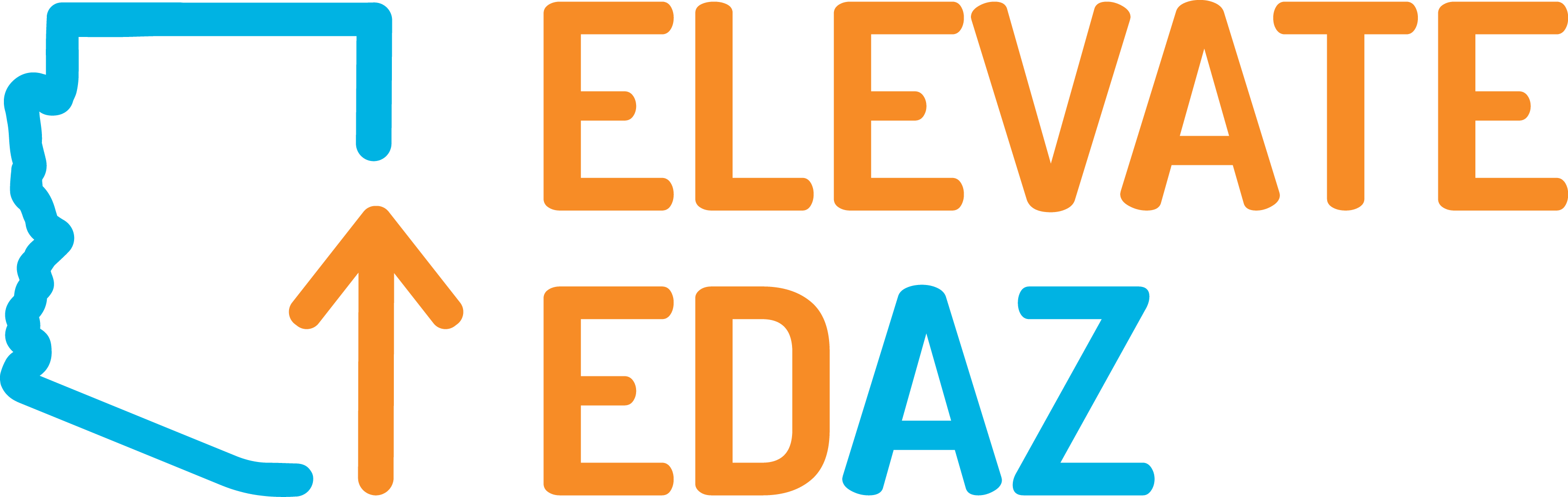 Logo featuring outline of Arizona state with upward arrow and text 'ELEVATE EDAZ' in orange and blue colors